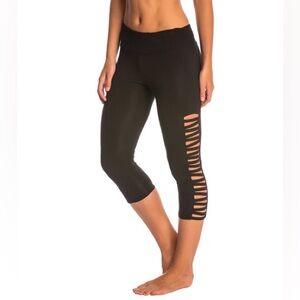 Betsey Johnson Black Cut-Out Capris